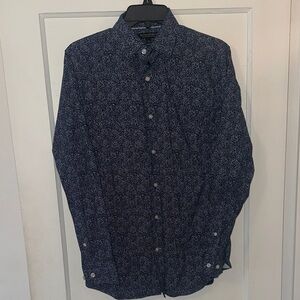 Banana Republic Navy Micro Floral Button-Down Shirt